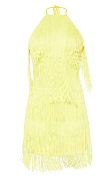 Rochie eleganta de dama cu umerii goi si franjuri in trei culori