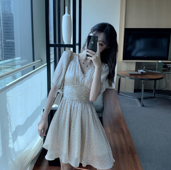 Rochie casual dama - model croiat cu maneca scurta