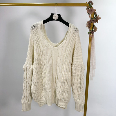 Pulover casual dama cu decolteu in V