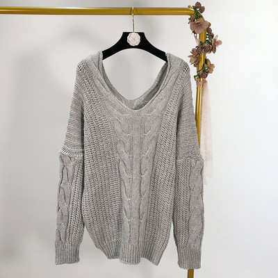 Pulover casual dama cu decolteu in V