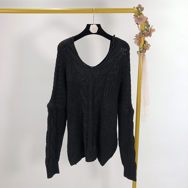 Pulover casual dama cu decolteu in V