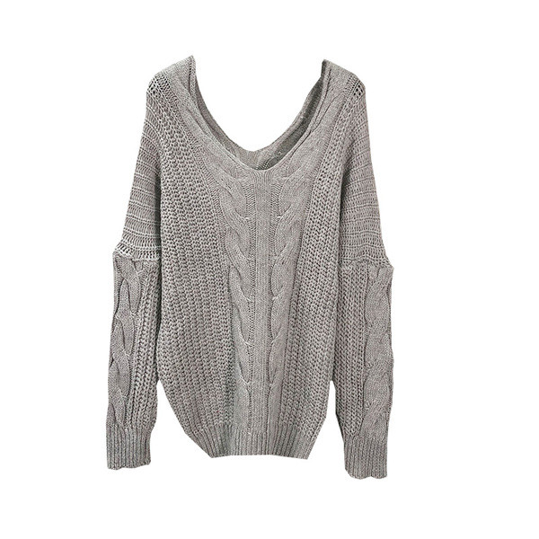 Pulover casual dama cu decolteu in V