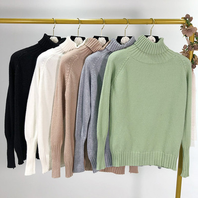 Дамски пуловер с поло яка - няколко цвята
