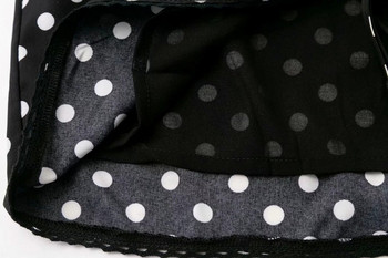 Rochie elegantă de damă cu buline, de culoare neagră