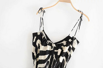 Vékony pántos női ruha állatmintával