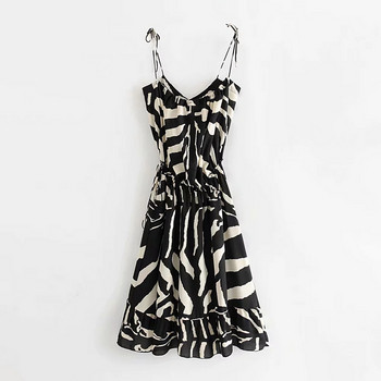 Vékony pántos női ruha állatmintával