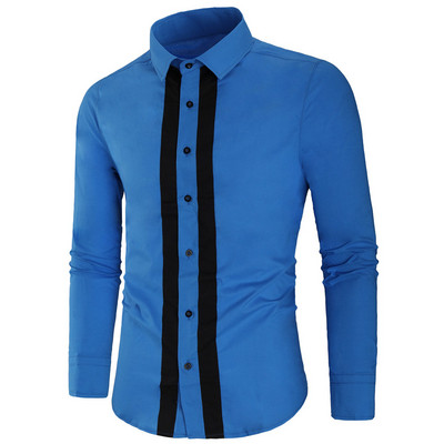 Férfi hosszú ujjú ing és klasszikus gallér több színben