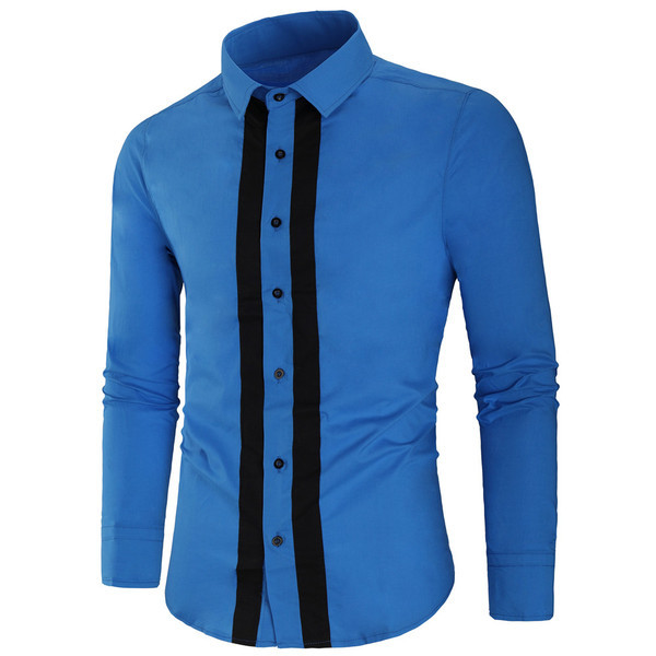 Férfi hosszú ujjú ing és klasszikus gallér több színben