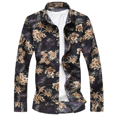 Alkalmi férfi ing virágmintával, két színben 7XL-ig