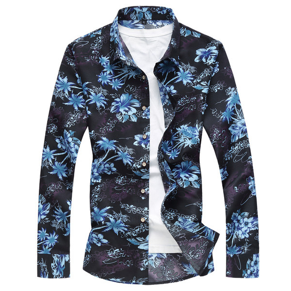 Alkalmi férfi ing virágmintával, két színben 7XL-ig