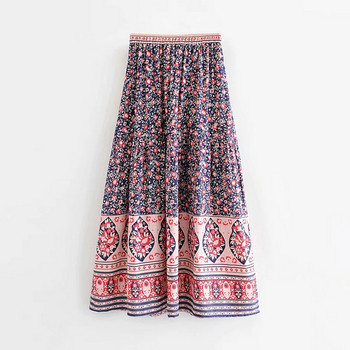 Fusta de dama cu aplicatie colorata si talie inalta