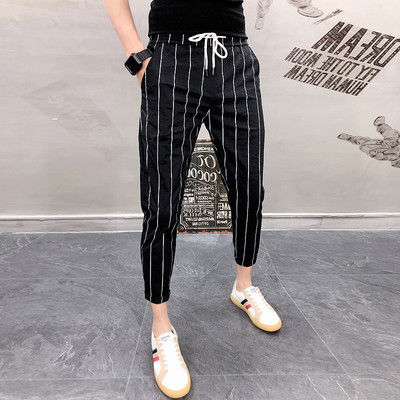 Спортно елегантен мъжки панталон с връзки в няколко цвята