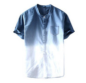 Cămașă casual bărbătească cu mâneci scurte și buzunar în patru culori