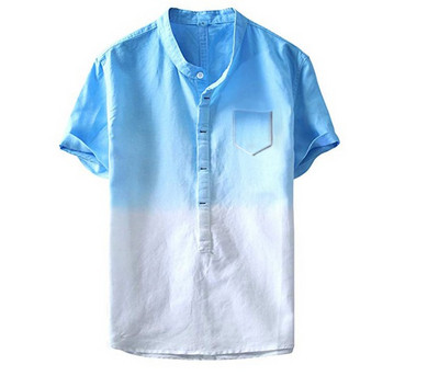 Cămașă casual bărbătească cu mâneci scurte și buzunar în patru culori