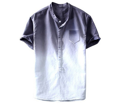 Cămașă casual bărbătească cu mâneci scurte și buzunar în patru culori