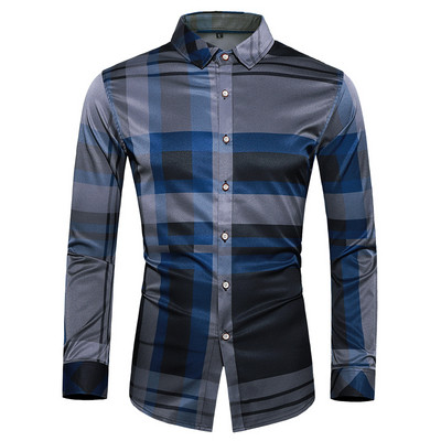 Cămașă modernă pentru bărbați cu mâneci lungi și guler clasic în două culori