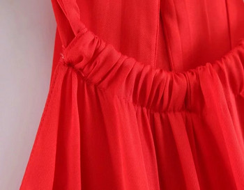 Modern női ruha - szabású modell piros színben