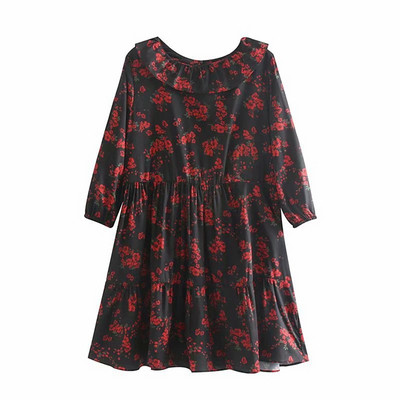 Rövid női ruha - szabású virágmintás modell