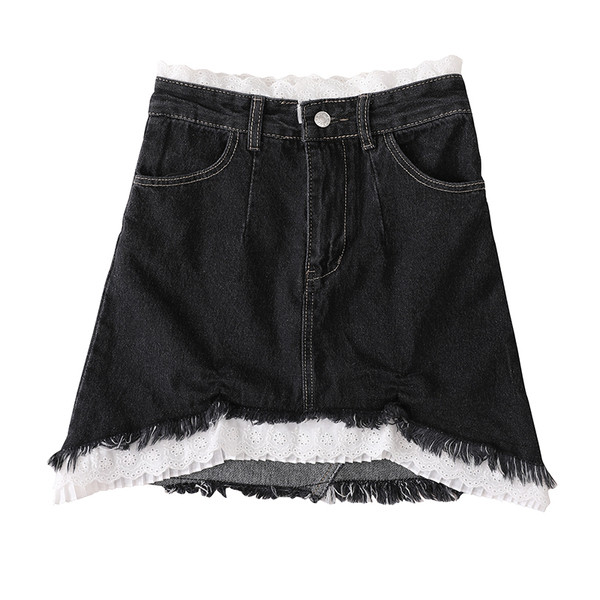 Női modern rövid szoknya fekete színben