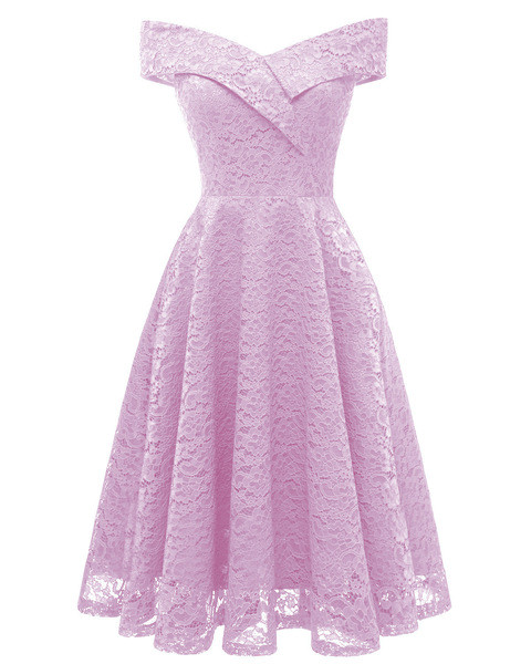 Rochie de dama eleganta din dantela cu maneci cazute in mai multe culori