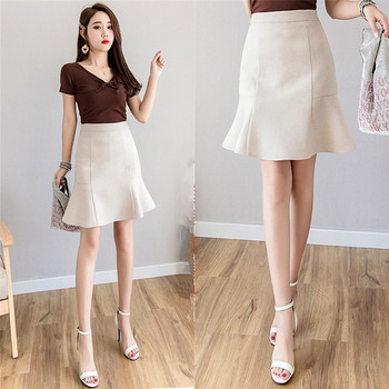 Női alkalmi szoknya magas derékkal, két színben