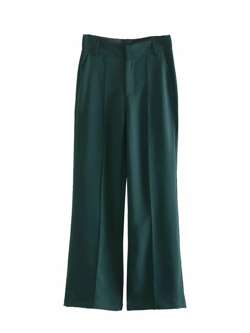 Női magas derekú nadrág sárga és zöld színben