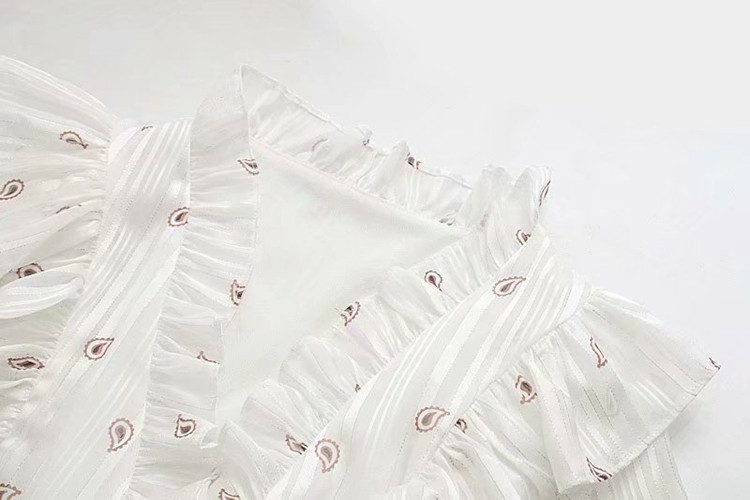 Cămașă elegantă de damă în alb cu model