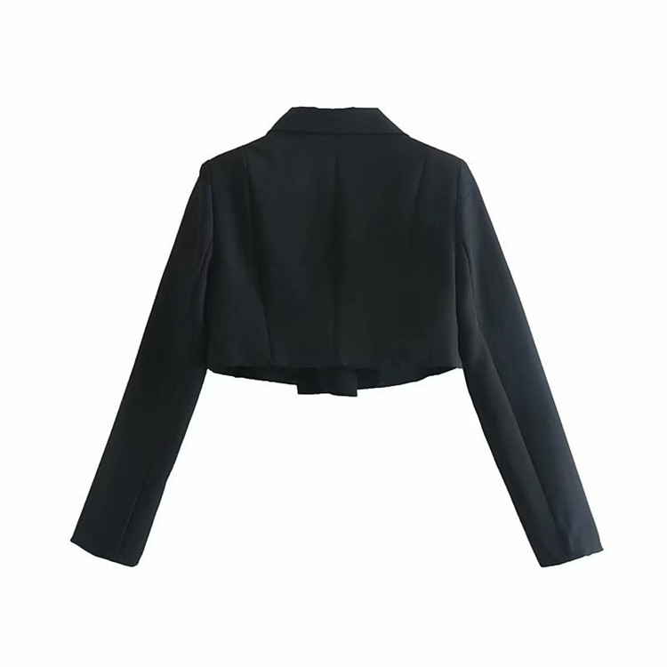 Jachetă scurtă de damă, neagră, cu mâneci lungi