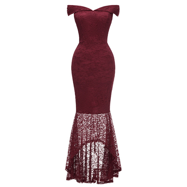 Rochie lunga de dama eleganta cu maneci cazute si dantela in mai multe culori