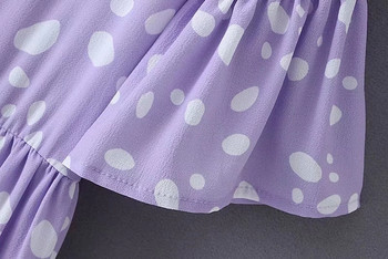 Rochie casual de dama cu puncte in mov