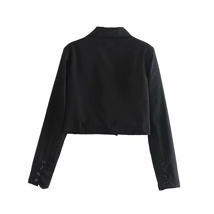 Női rövid kabát szürke és fekete színben, hosszú ujjal