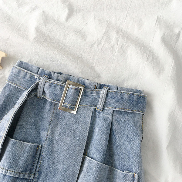 Fusta dama casual din denim in doua culori