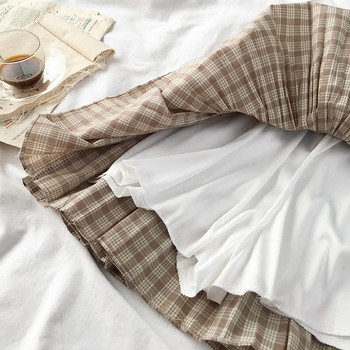 Fusta casual dama in carouri in doua culori