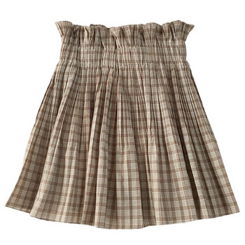 Fusta casual dama in carouri in doua culori