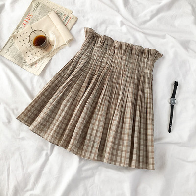 Fusta casual dama in carouri in doua culori