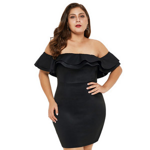 Rochie elegantă de damă cu mâneci căzute și mărimi până la 5XL