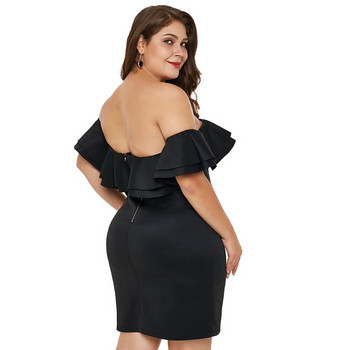Rochie elegantă de damă cu mâneci căzute și mărimi până la 5XL