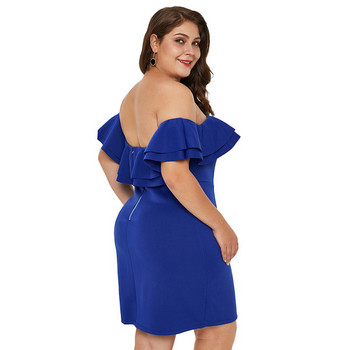 Rochie elegantă de damă cu mâneci căzute și mărimi până la 5XL