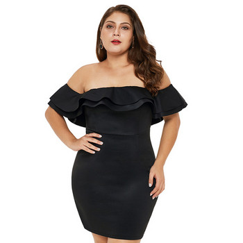 Rochie elegantă de damă cu mâneci căzute și mărimi până la 5XL