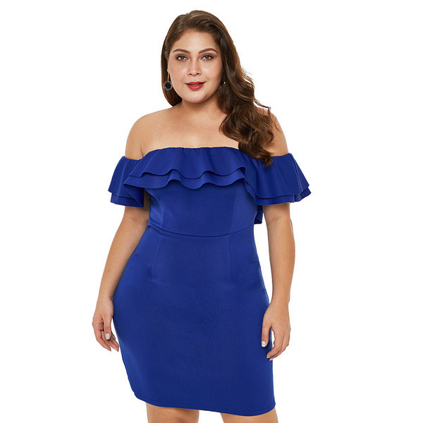 Rochie elegantă de damă cu mâneci căzute și mărimi până la 5XL