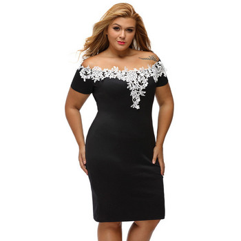 Rochie scurta de dama eleganta cu dantela de culoare neagra