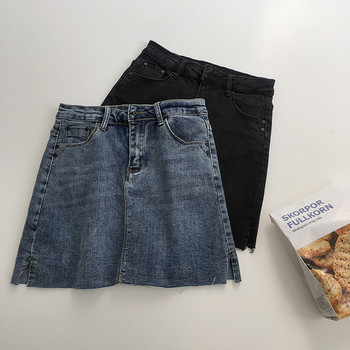 Női alkalmi farmerszoknya kék és fekete színben