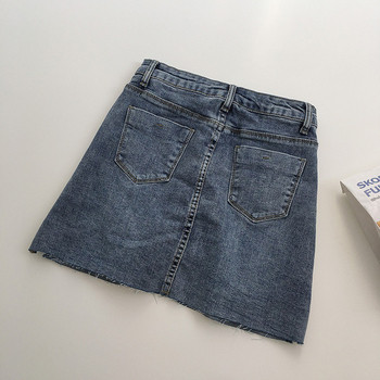 Női alkalmi farmerszoknya kék és fekete színben