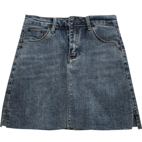 Női alkalmi farmerszoknya kék és fekete színben