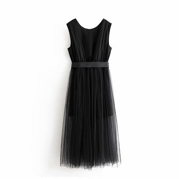 Rochie eleganta de dama cu tul in negru