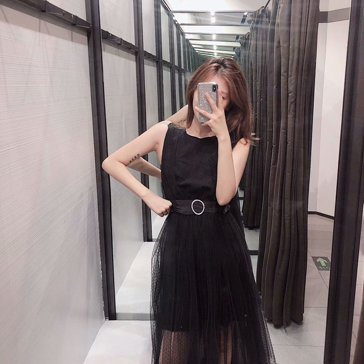 Rochie eleganta de dama cu tul in negru