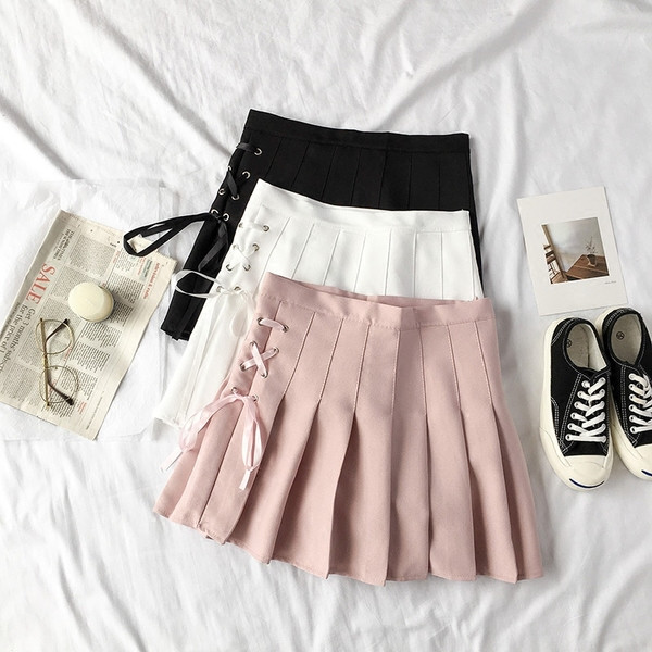 Lezser női szoknya három színben, nyakkendővel