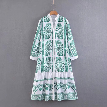 Rochie de dama cu maneca dreapta si lunga - model lat