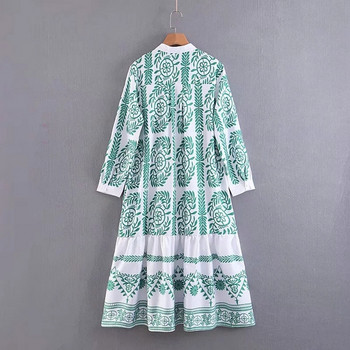 Rochie de dama cu maneca dreapta si lunga - model lat