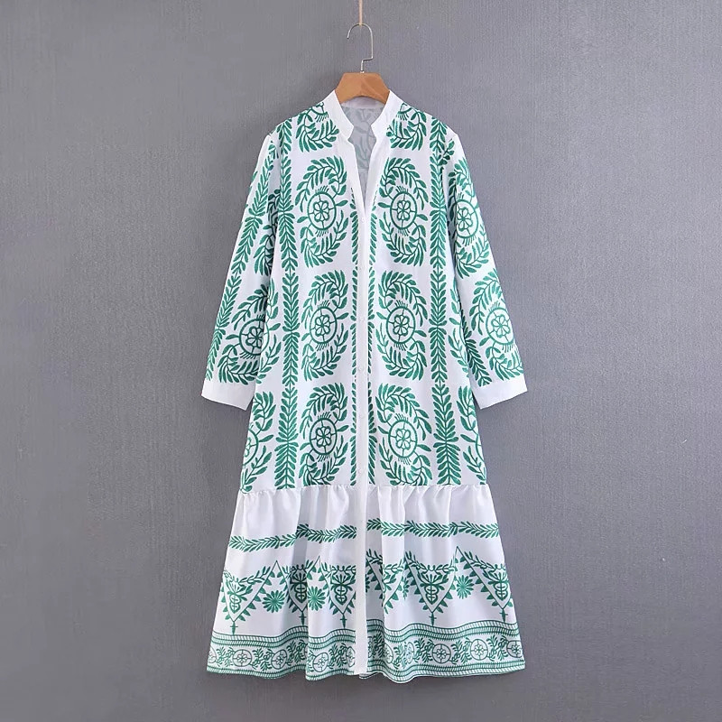 Rochie de dama cu maneca dreapta si lunga - model lat